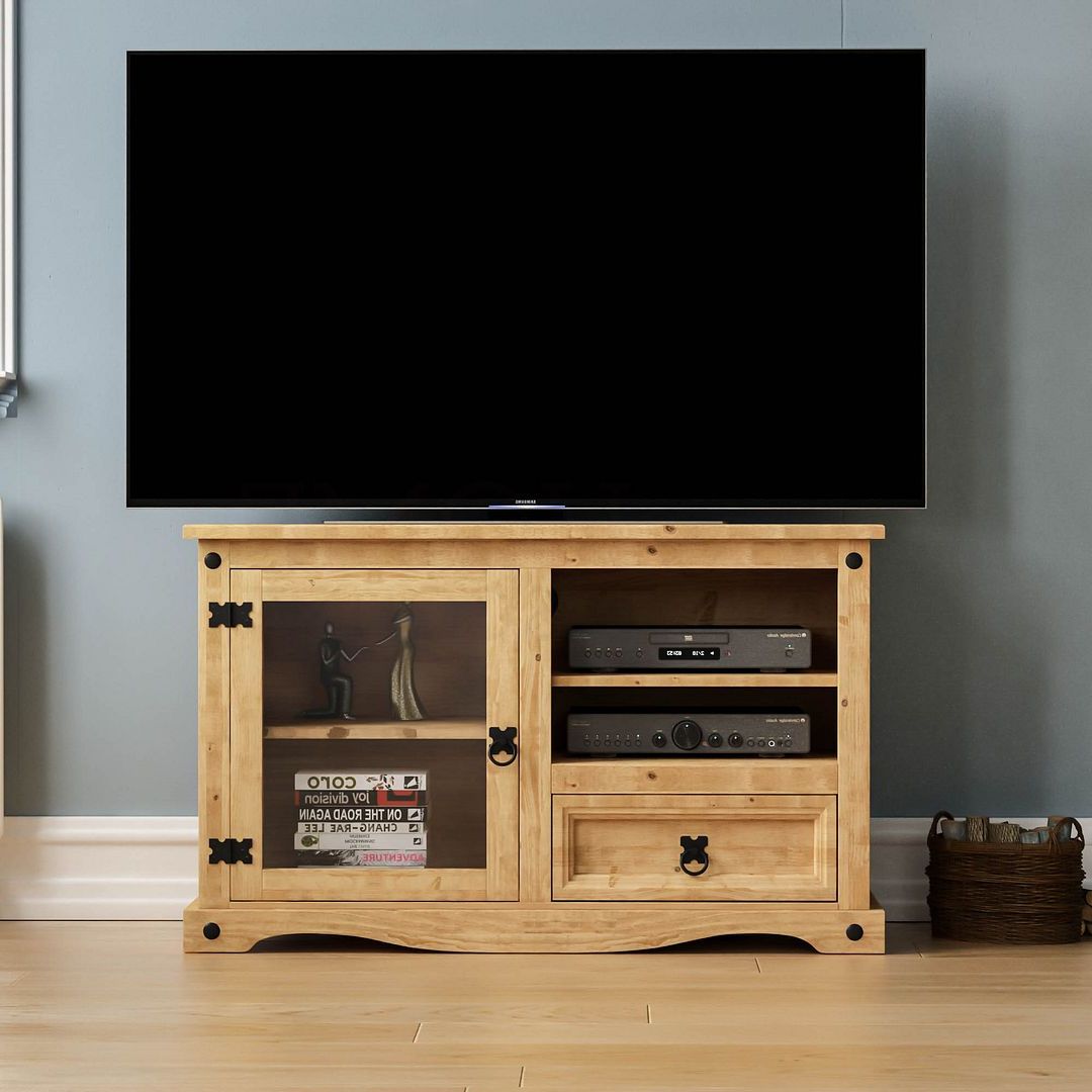 Corona Panama Tv Cabinet Media Dvd Unit Solid Pine Wood Regarding Panama Tv Stands (View 10 of 20)