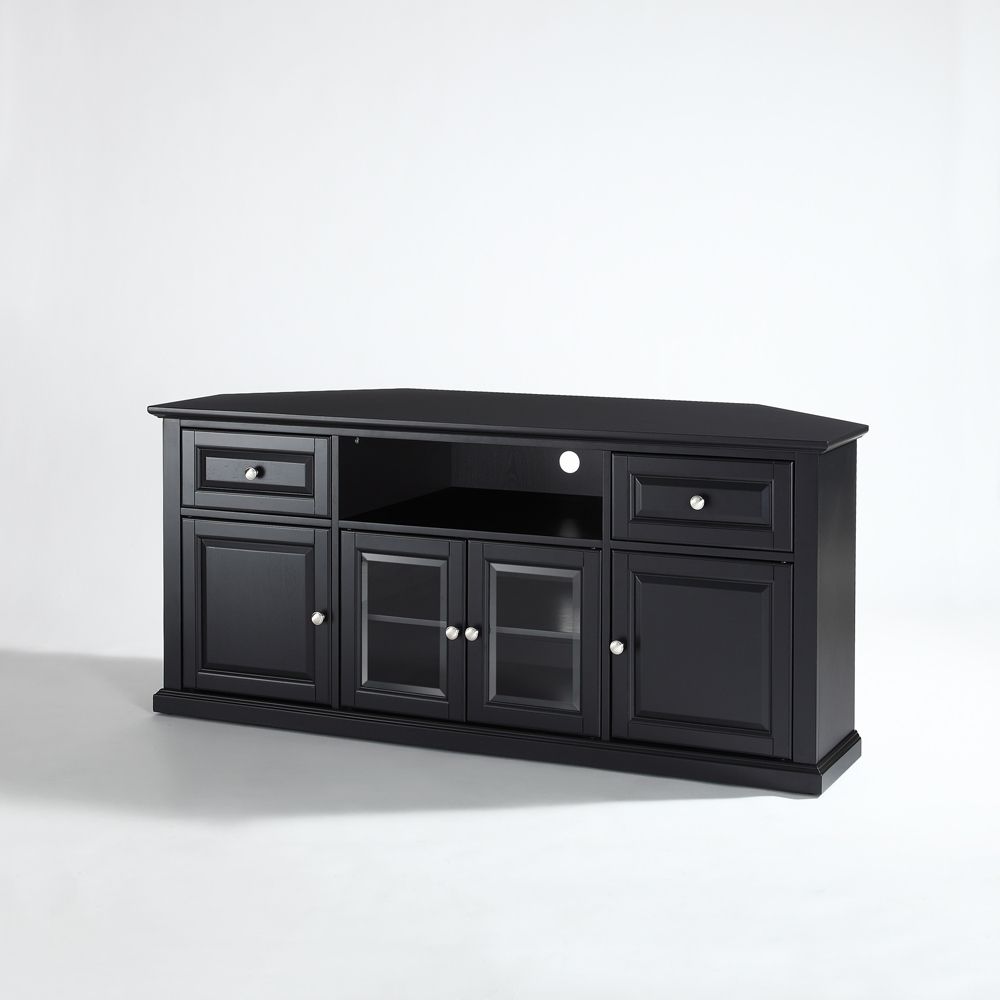 Crosley Furniture – 60" Corner Tv Stand In Black Throughout Margulies Tv Stands For Tvs Up To 60" (View 12 of 20)