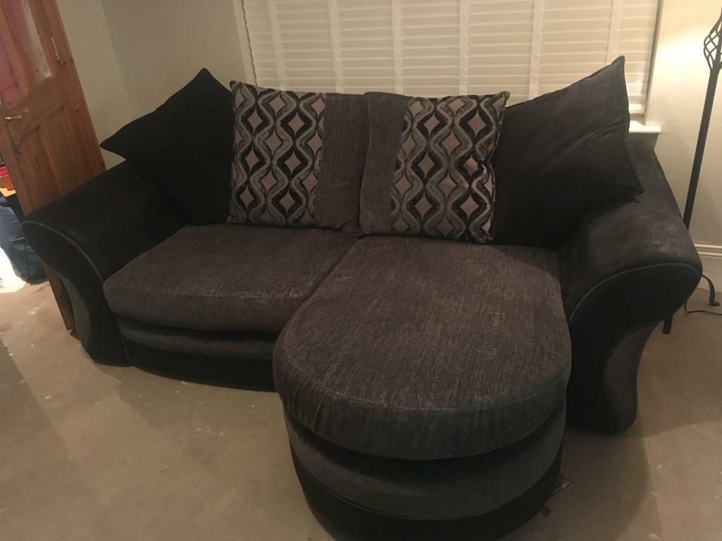 Dfs 3 Seater Sofa And Round Swivel Chair | In Dunmurry Throughout Freya Wide Tv Stands (Gallery 20 of 20)
