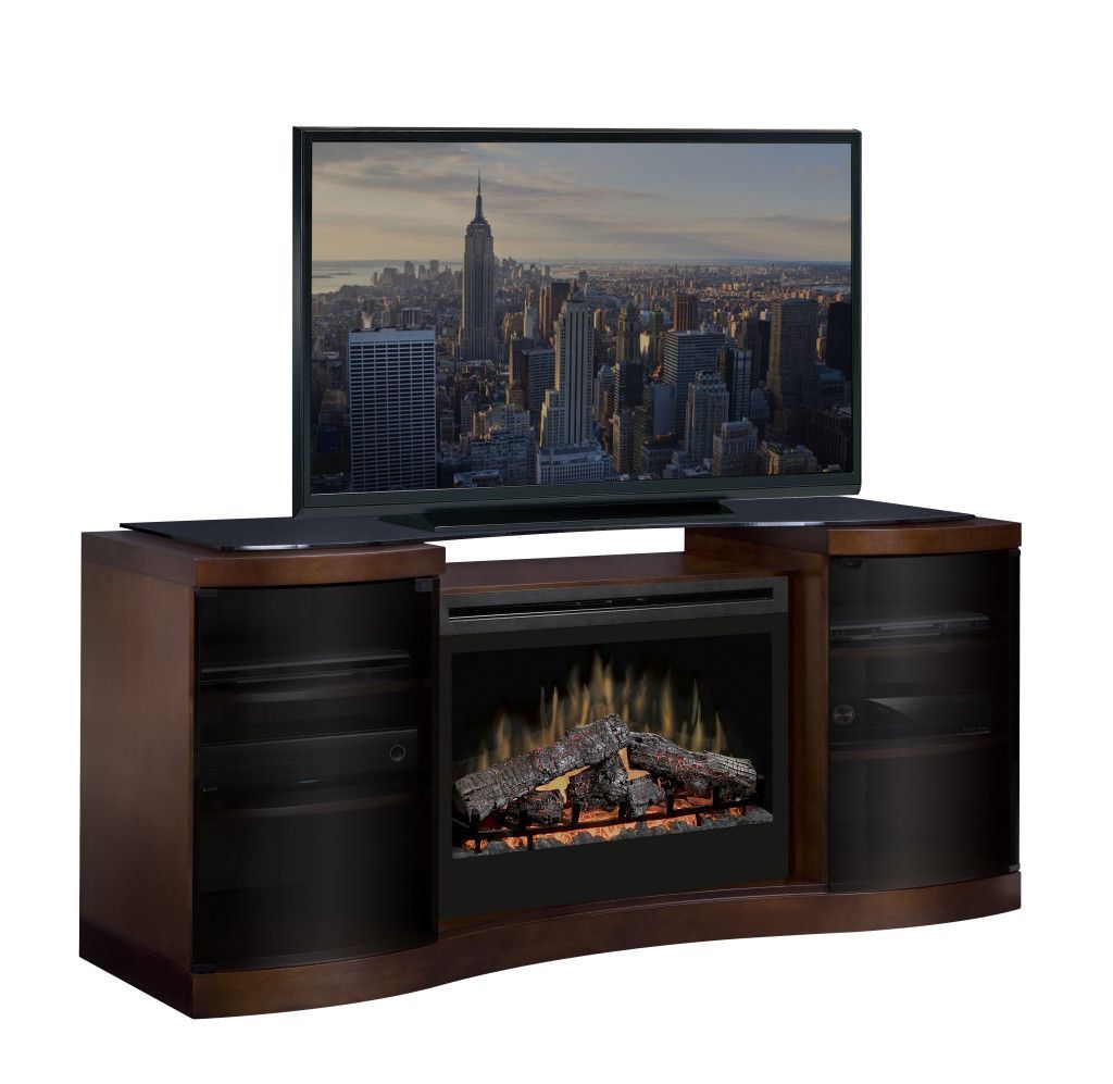 Dimplex Acton Media Console W/ Log Set – Barbecues Galore With Regard To Oakville Corner Tv Stands (View 7 of 20)