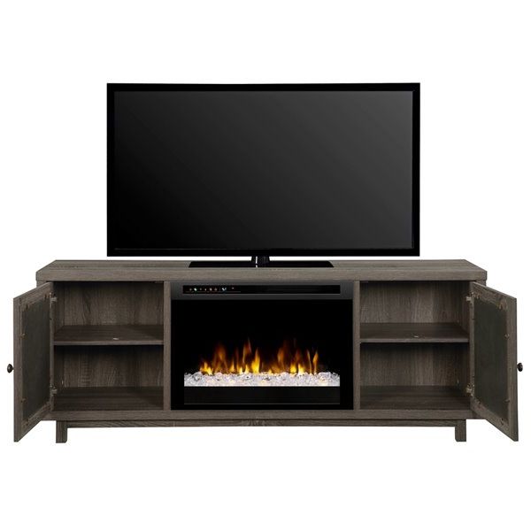 Dimplex Jesse 65 Inch Tv Media Console Electric Fireplace Intended For Fireplace Media Console Tv Stands With Weathered Finish (View 9 of 20)