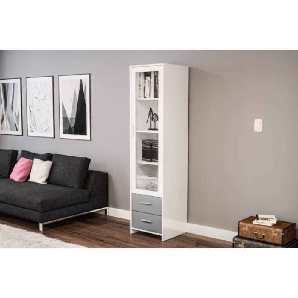 Edgeware White & Grey Glass Door Cabinet Regarding Edgeware Tv Stands (Gallery 19 of 20)
