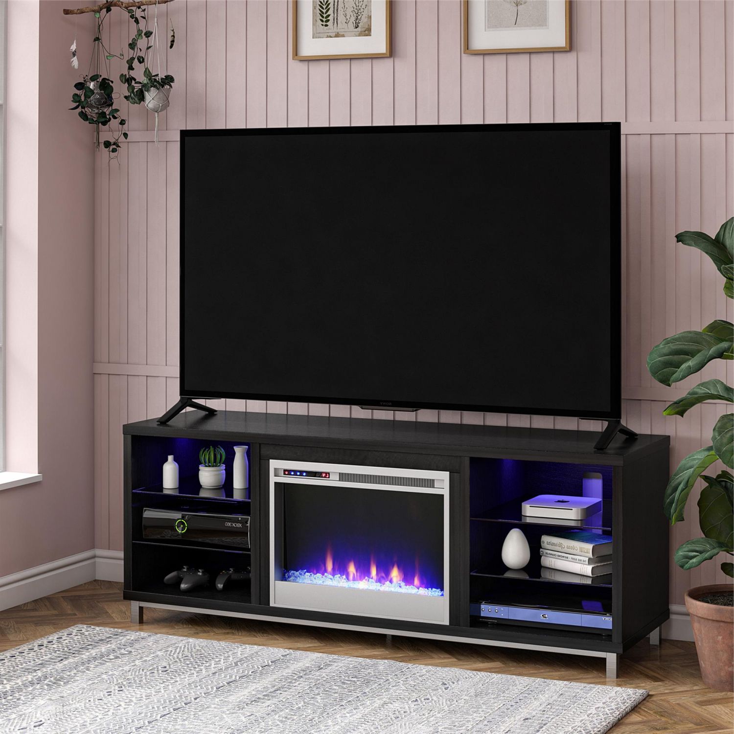 Electric Lumina Fireplace Tv Stand For Tvs Up To 70 Wide With Regard To Carbon Wide Tv Stands (View 4 of 20)