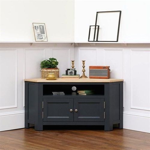 Ellwood Charcoal Large Corner Tv Unit – Up To 56" – The Intended For Compton Ivory Corner Tv Stands (Gallery 9 of 20)