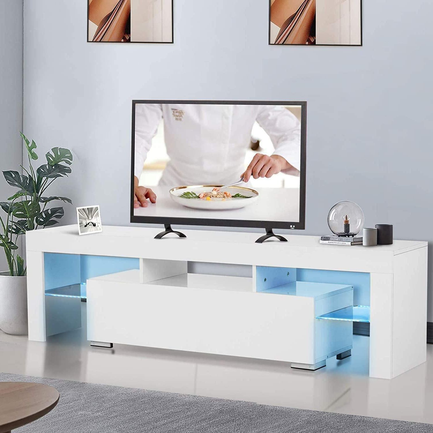 Entertainment Center For Tvs, Modern White Tv Stand With In Hannu Tv Media Unit White Stands (View 5 of 20)
