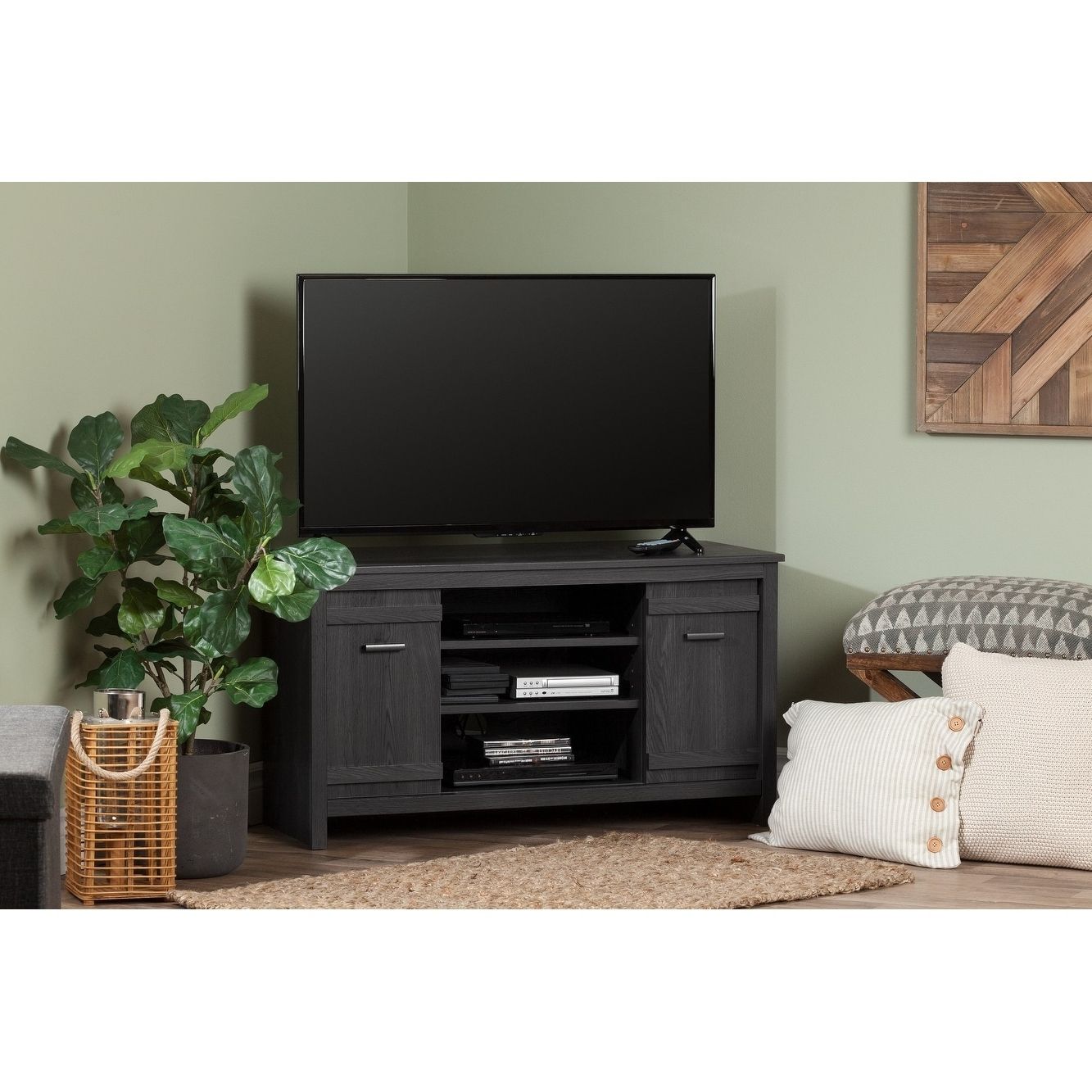 Exhibit Modern Storage Living Room Corner Tv Stand – 42 With Regard To Farmhouse Tv Stands For 75" Flat Screen With Console Table Storage Cabinet (Gallery 1 of 20)