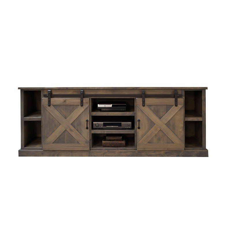 Farmhouse 85 Inch Tv Console (barnwood) | Barn Wood With Regard To Modern Farmhouse Fireplace Credenza Tv Stands Rustic Gray Finish (Gallery 3 of 20)