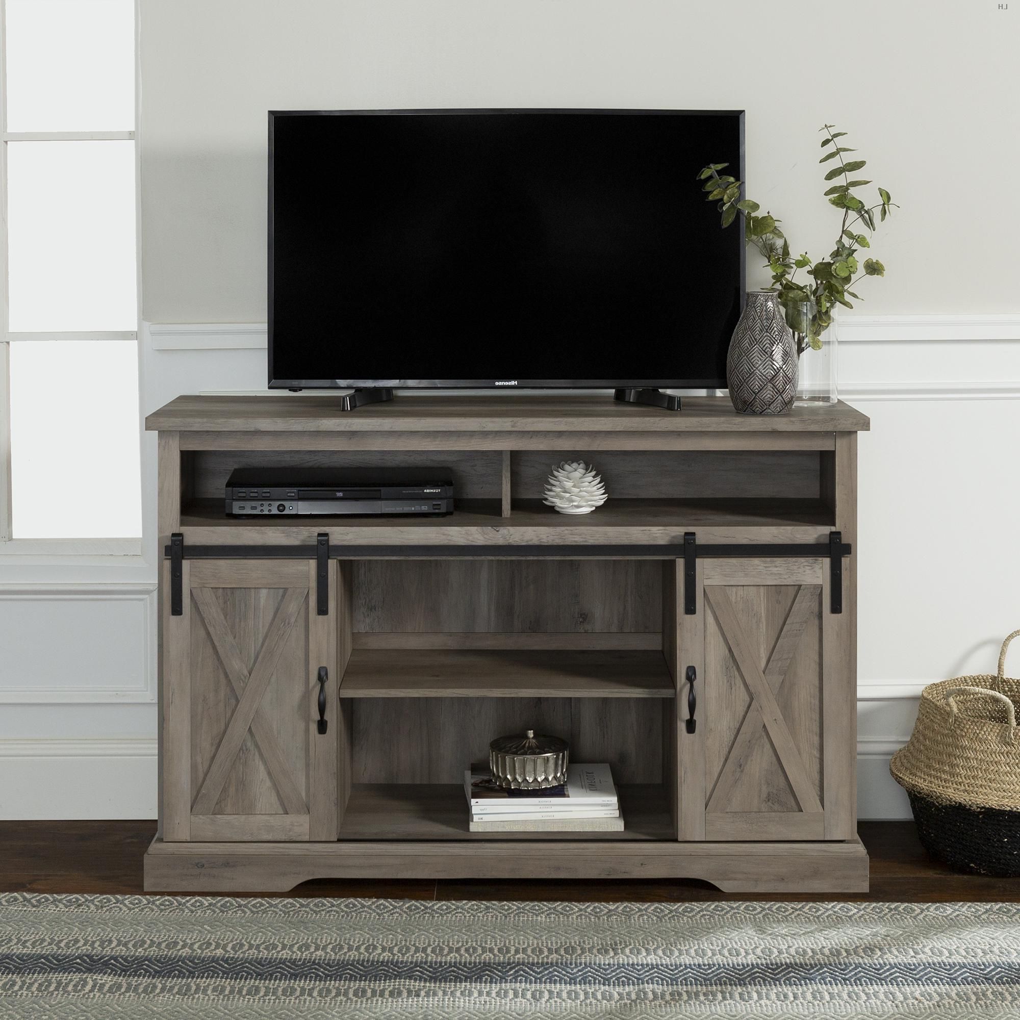 Farmhouse Barn Door Tv Stand For Tvs Up To 58"manor In Kamari Tv Stands For Tvs Up To 58&quot; (Gallery 7 of 20)