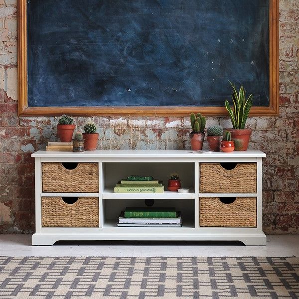 Farmhouse Painted Widescreen Unit Up To 62" – Ivory – The For Cotswold Cream Tv Stands (Gallery 13 of 20)