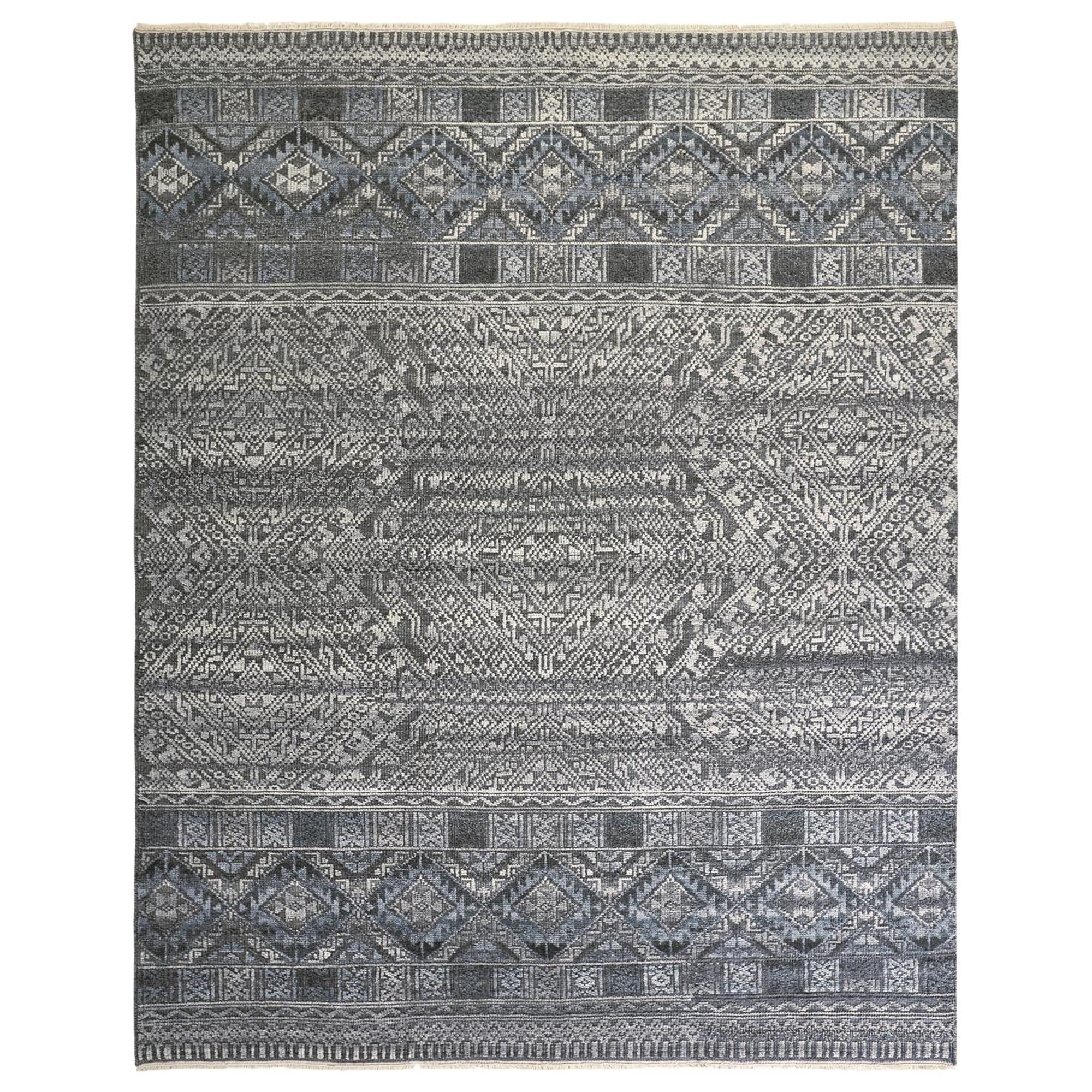 Feizy Rugs Payton 6495f 2'6" X 8' Blue And Gray Scatter With Mainstays Payton View Tv Stands With 2 Bins (View 7 of 20)