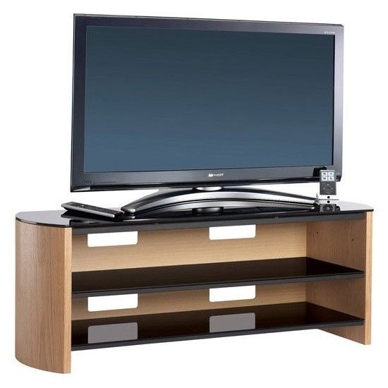 Finewoods Large Wooden Tv Stand In Light Oak | Elegant With Regard To Dillon Oak Extra Wide Tv Stands (View 12 of 20)