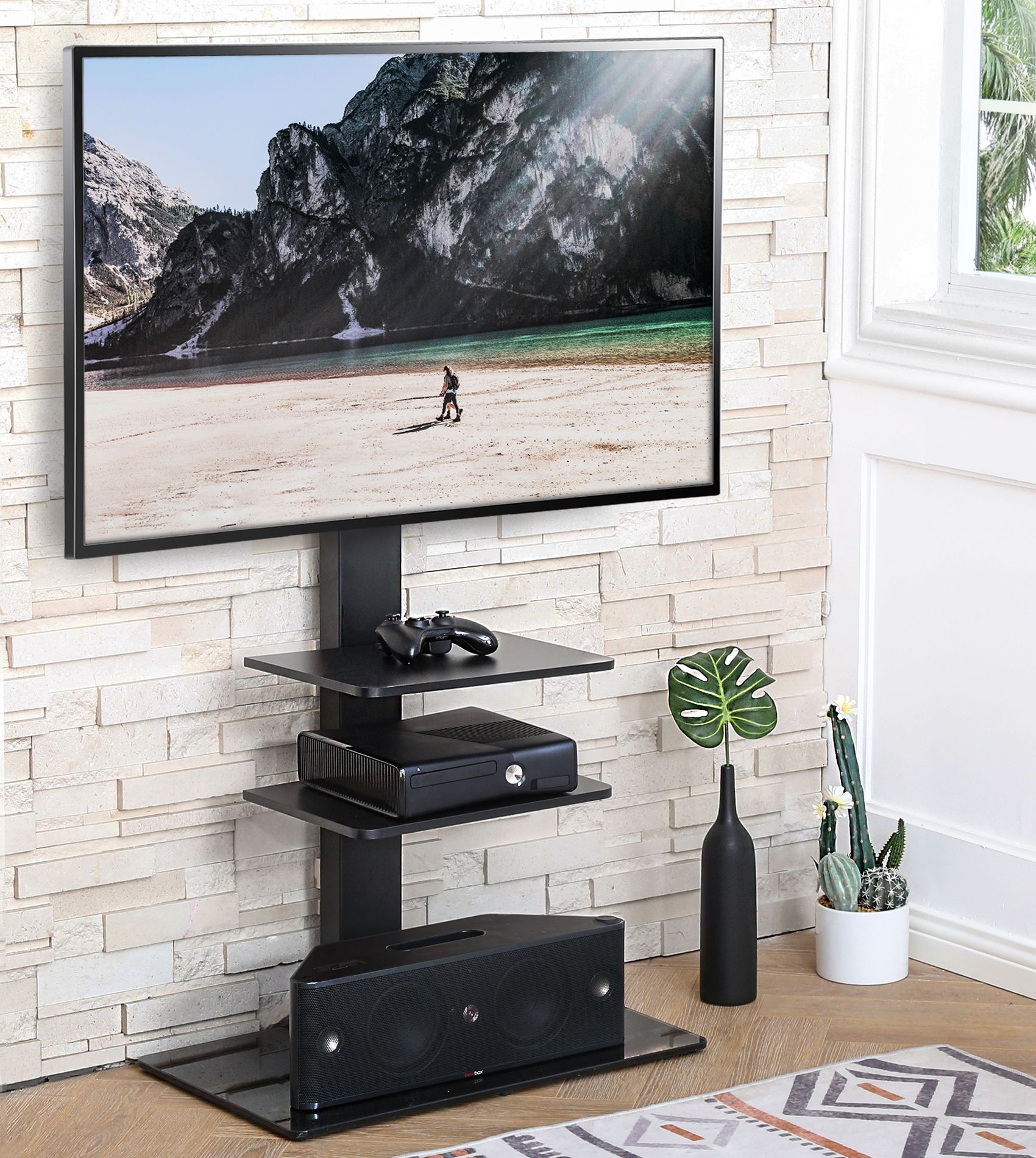 Fitueyes Universal Floor Swivel Tv Base Tv Stand With For Calea Tv Stands For Tvs Up To 65" (View 15 of 20)