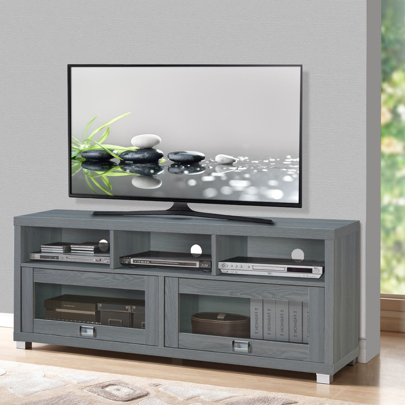 Flat Screen Tv Stand Up To 75 Inch 50 55 60 65 70 55in Throughout Allegra Tv Stands For Tvs Up To 50" (Gallery 19 of 20)