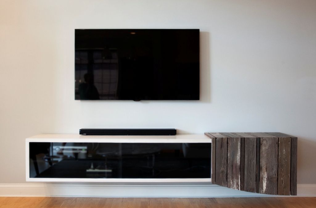 Floating Media Center For Creating The Modernity – Homesfeed Inside Floating Tv Shelf Wall Mounted Storage Shelf Modern Tv Stands (View 16 of 20)