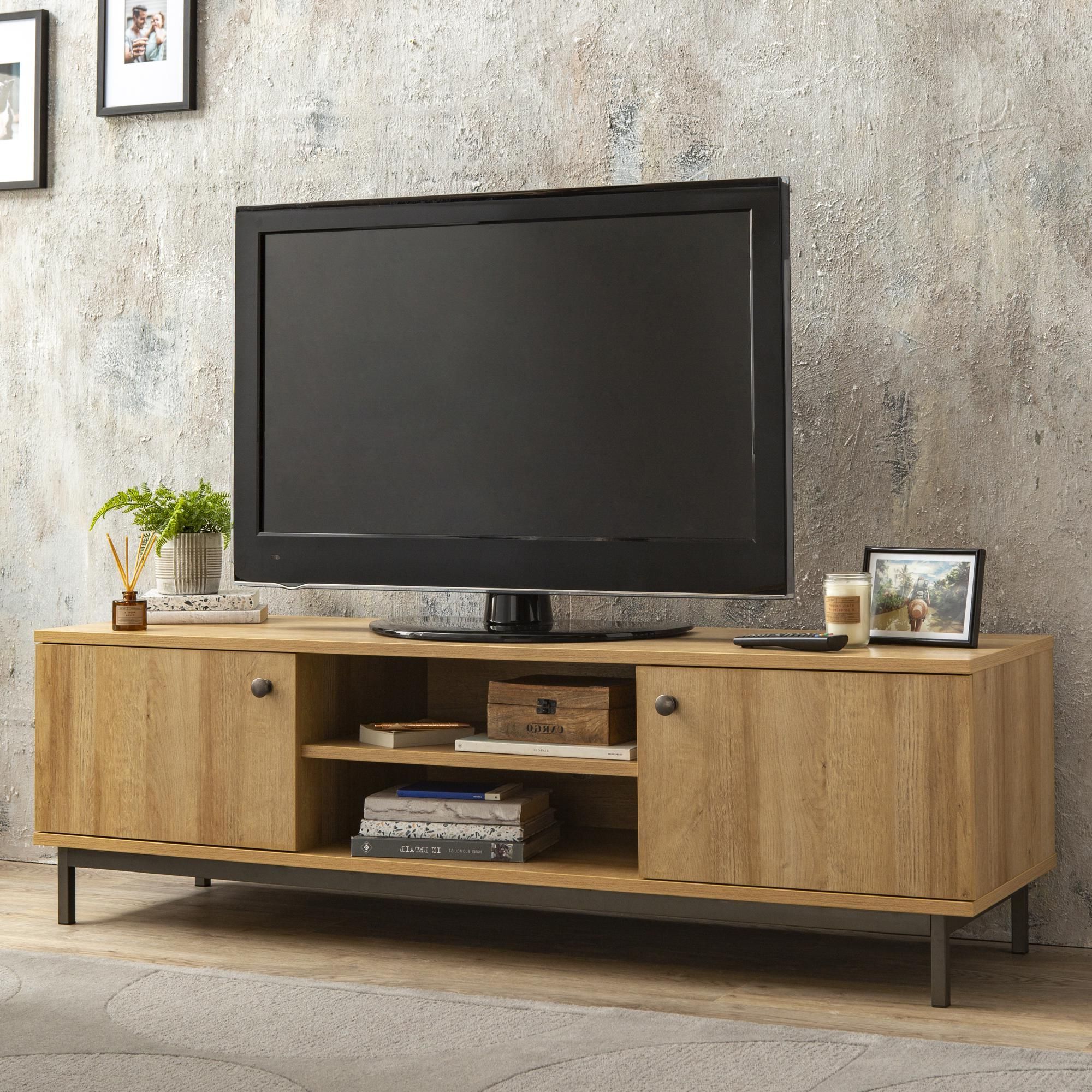 Fulton Oak Effect Wide Tv Stand In 2021 | Living Room Tv Regarding Fulton Tv Stands (Gallery 8 of 20)