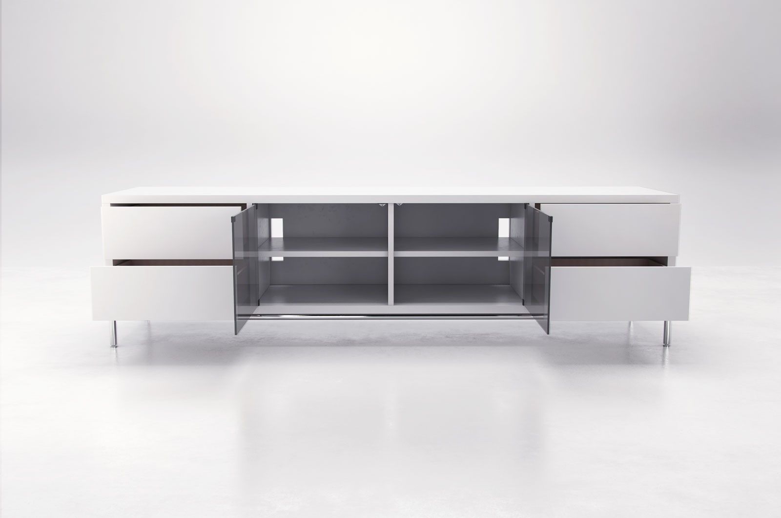 Fulton White Lacquer Modern Tv Stands | Contemporary Tv Stands Within Fulton Tv Stands (Gallery 9 of 20)