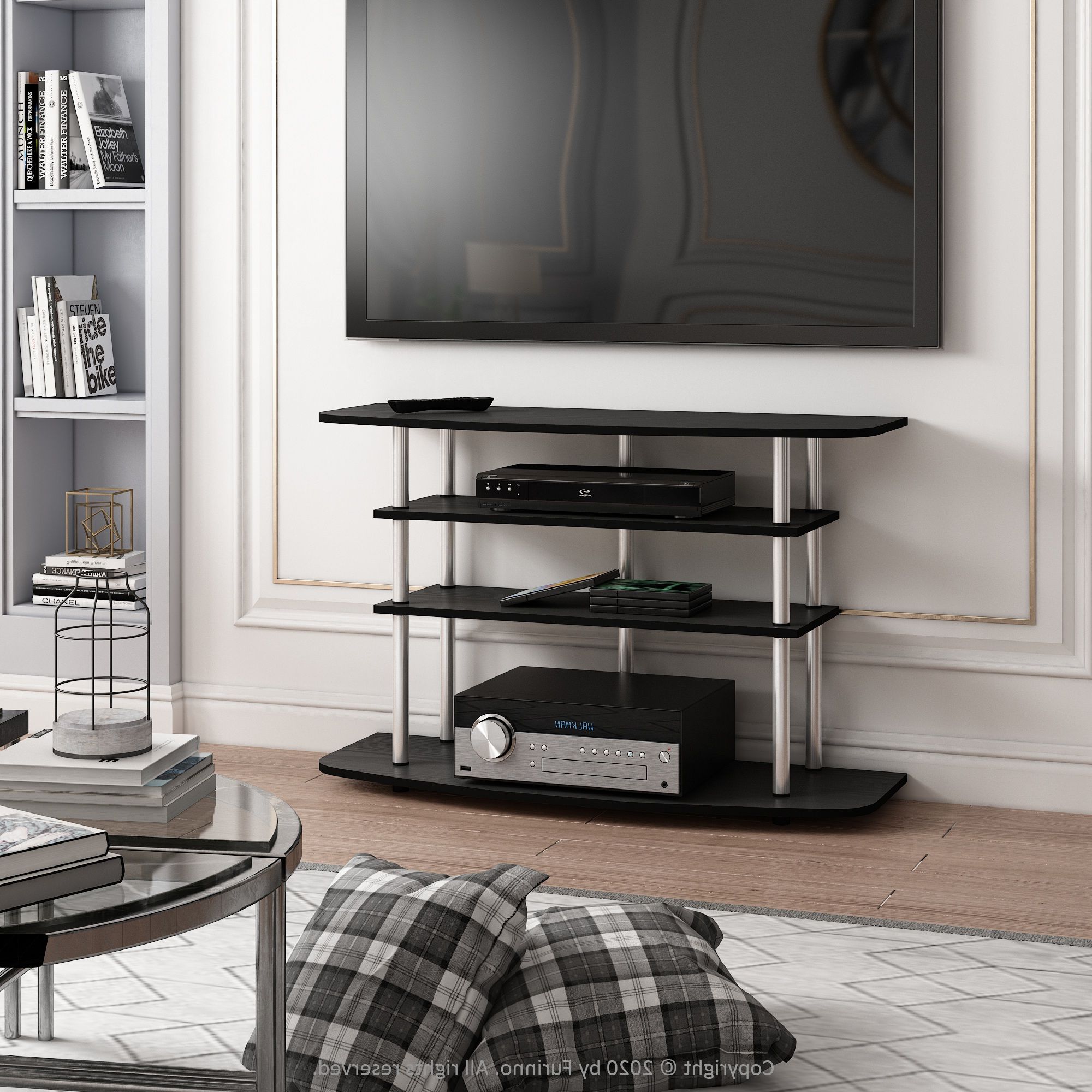 Furinno Frans Turn N Tube 4 Tier Tv Stand For Tv Up To 46 Within Furinno Jaya Large Tv Stands With Storage Bin (View 8 of 20)