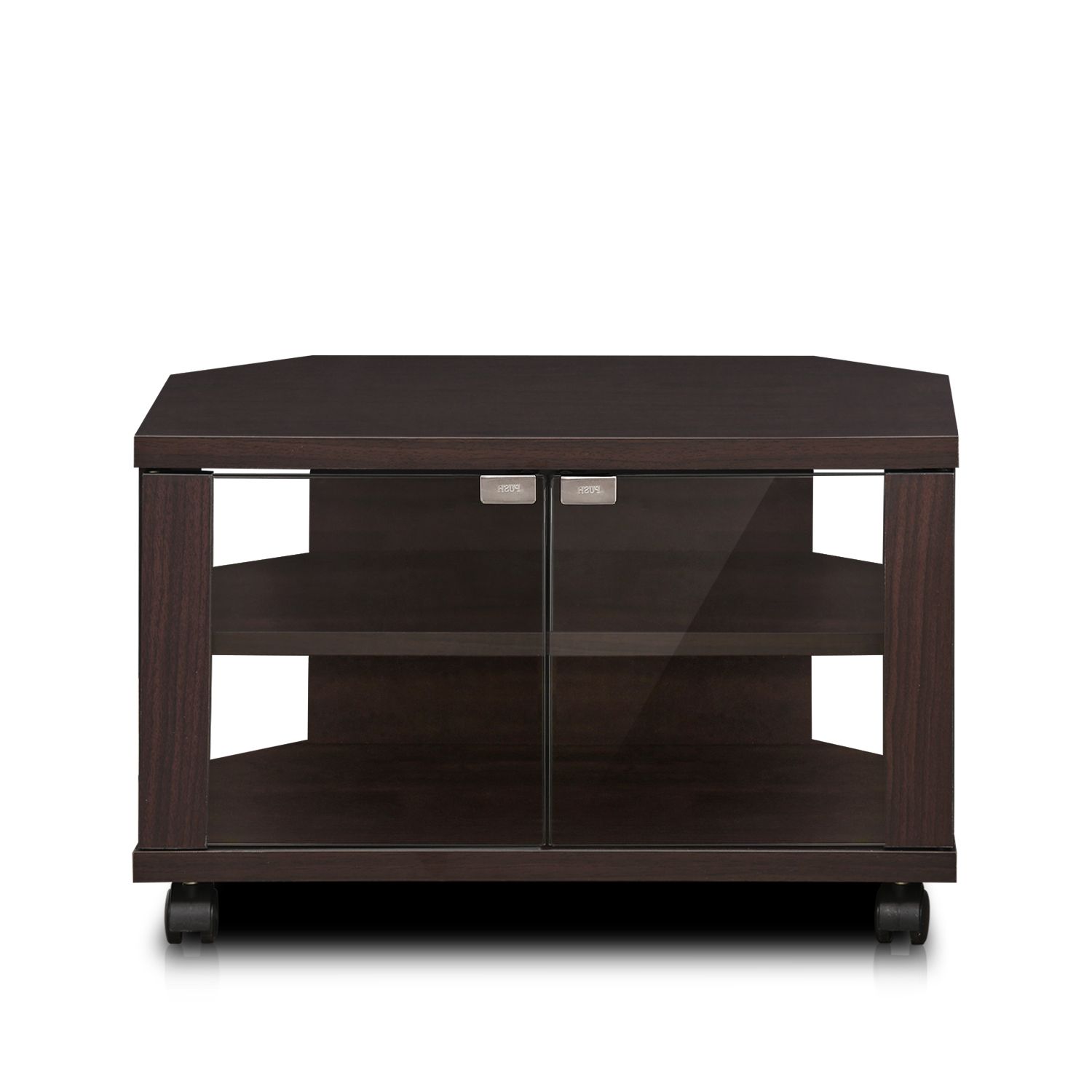Furinno Indo Petite Tv Stand With Double Glass Doors And Within Jakarta Tv Stands (View 2 of 20)