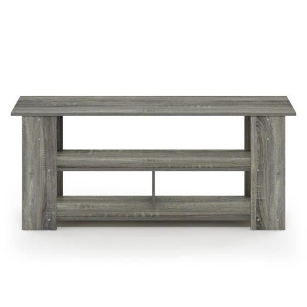 Furinno Jaya 50 In. French Oak Grey/black Tv Stand Throughout Furinno Jaya Large Entertainment Center Tv Stands (Gallery 11 of 20)