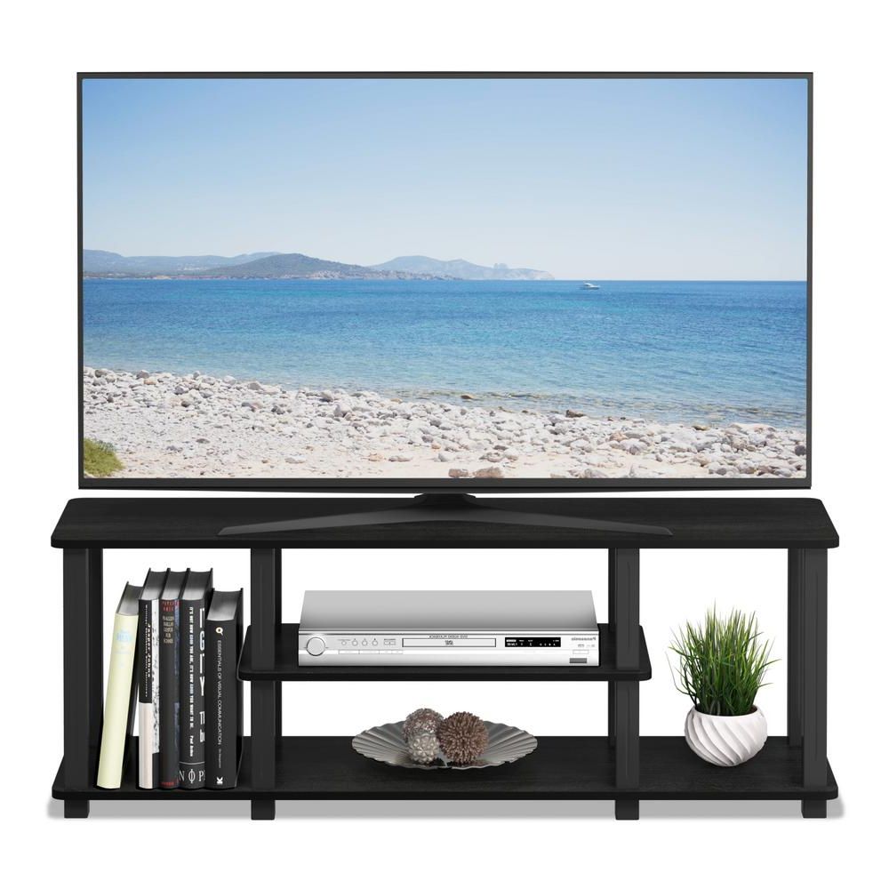 Furinno Turn S Tube Americano/black No Tools 3d 3 Tier Within Furinno 2 Tier Elevated Tv Stands (Gallery 19 of 20)