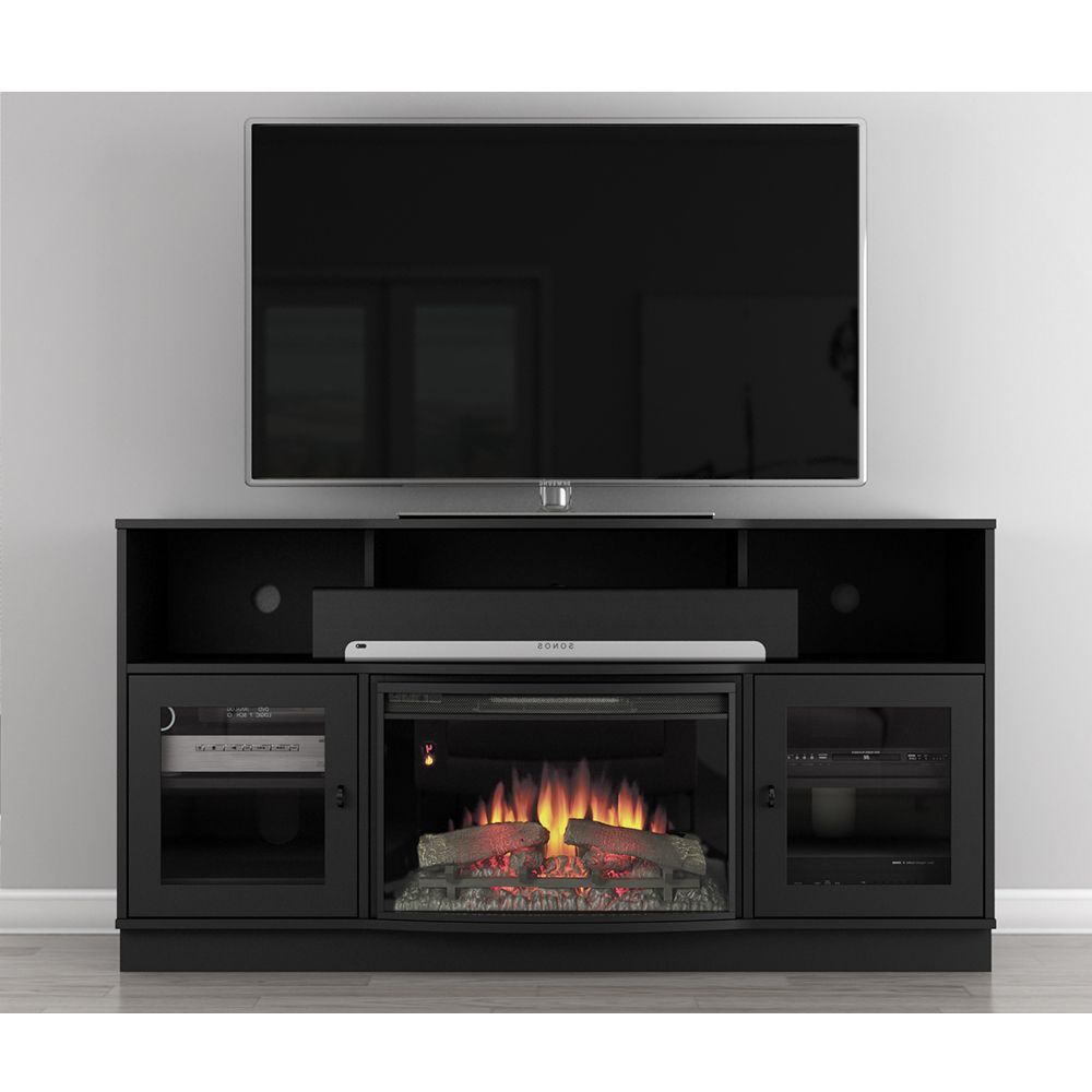 Furnitech Ft64fb Contemporary Tv Stand Console With Regarding Caleah Tv Stands For Tvs Up To 50&quot; (Gallery 14 of 20)
