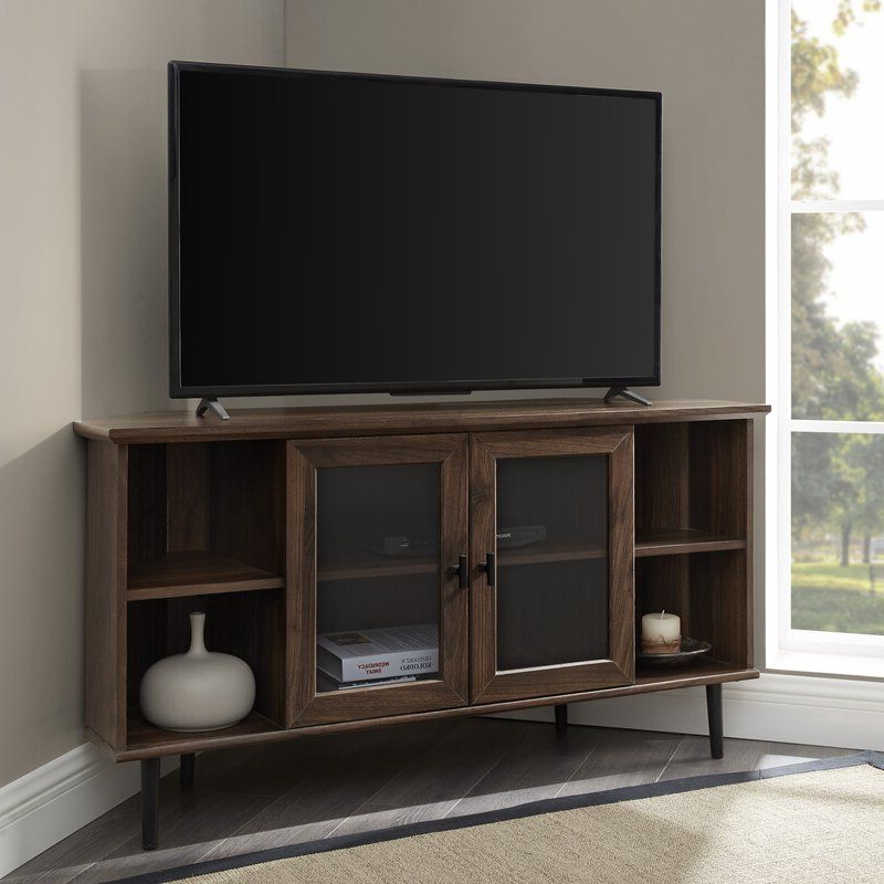 Gerardo Corner Tv Stand For Tvs Up To 55" & Reviews | Joss Throughout Sahika Tv Stands For Tvs Up To 55" (Gallery 1 of 20)