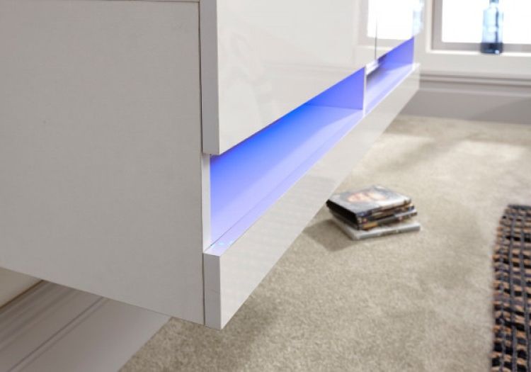 Gfw Galicia White Gloss Led Tv Unit 120cmgfw With Galicia 180cm Led Wide Wall Tv Unit Stands (Gallery 20 of 20)