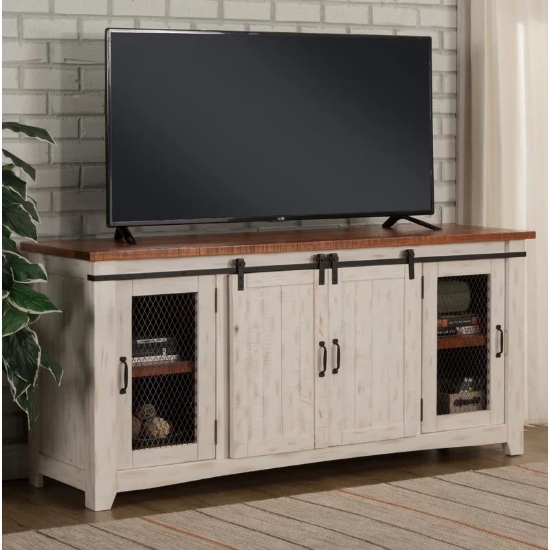Gracie Oaks Belen Solid Wood Tv Stand For Tvs Up To 70 Within Solid Wood Tv Stands For Tvs Up To 65" (View 7 of 20)