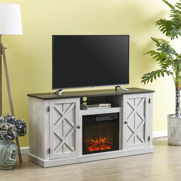Gracie Oaks Earlimart Tv Stand For Tvs Up To 60" With Regarding Lorraine Tv Stands For Tvs Up To 60" With Fireplace Included (View 10 of 20)