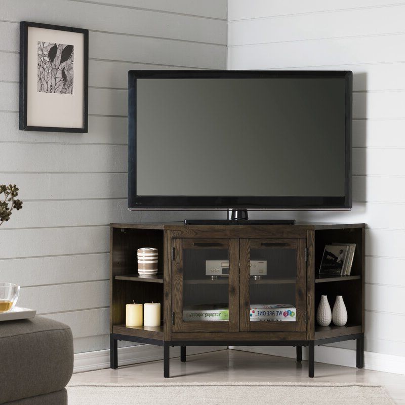 Gracie Oaks Virna Corner Tv Stand For Tvs Up To 50 Pertaining To Sahika Tv Stands For Tvs Up To 55" (Gallery 8 of 20)