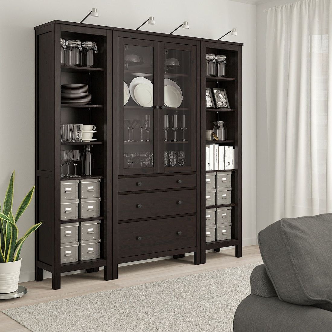 Hemnes Storage Combination W Doors/drawers – Black Brown Pertaining To Dark Brown Tv Cabinets With 2 Sliding Doors And Drawer (Gallery 10 of 20)