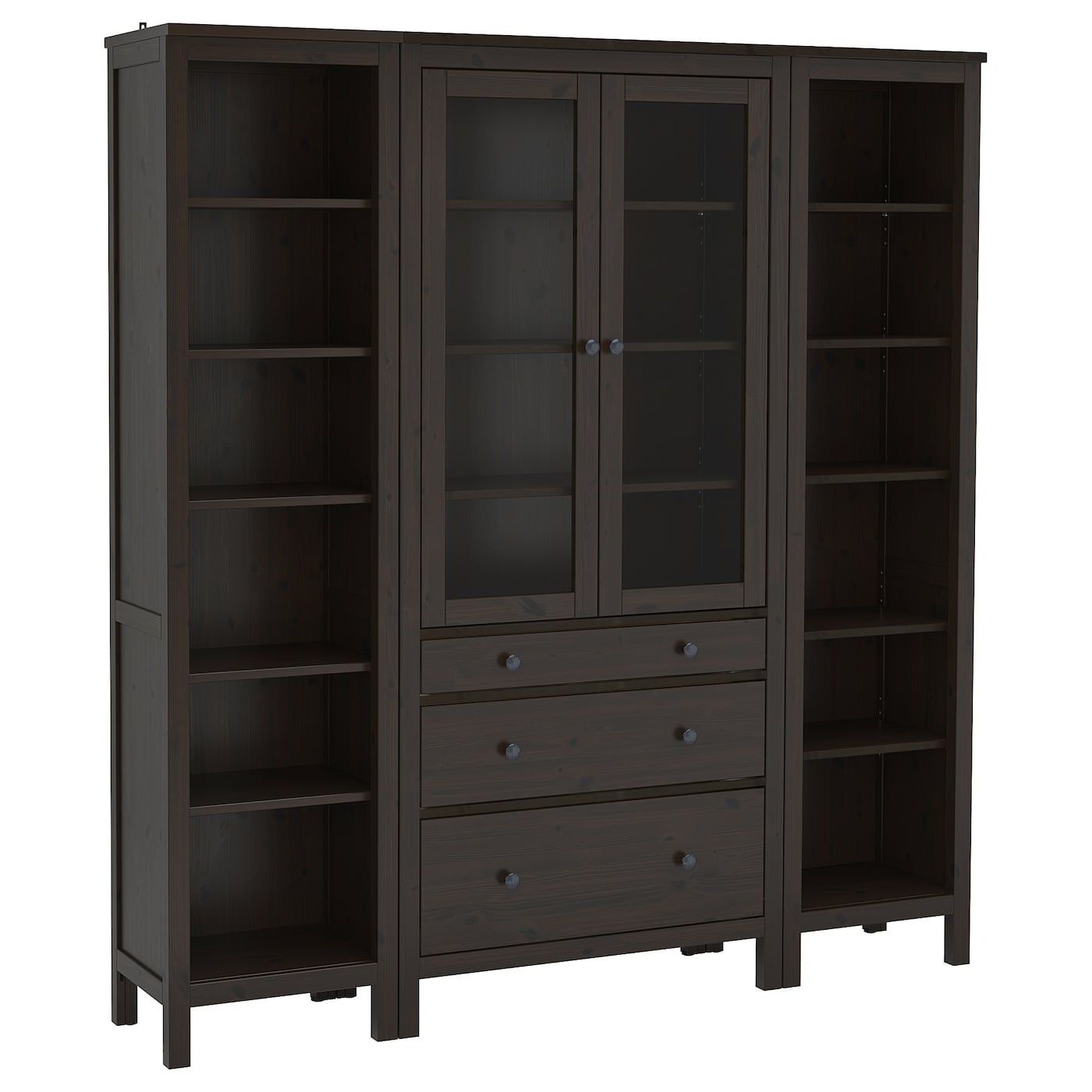 Hemnes Storage Combination W Doors/drawers, Black Brown Within Dark Brown Tv Cabinets With 2 Sliding Doors And Drawer (Gallery 17 of 20)