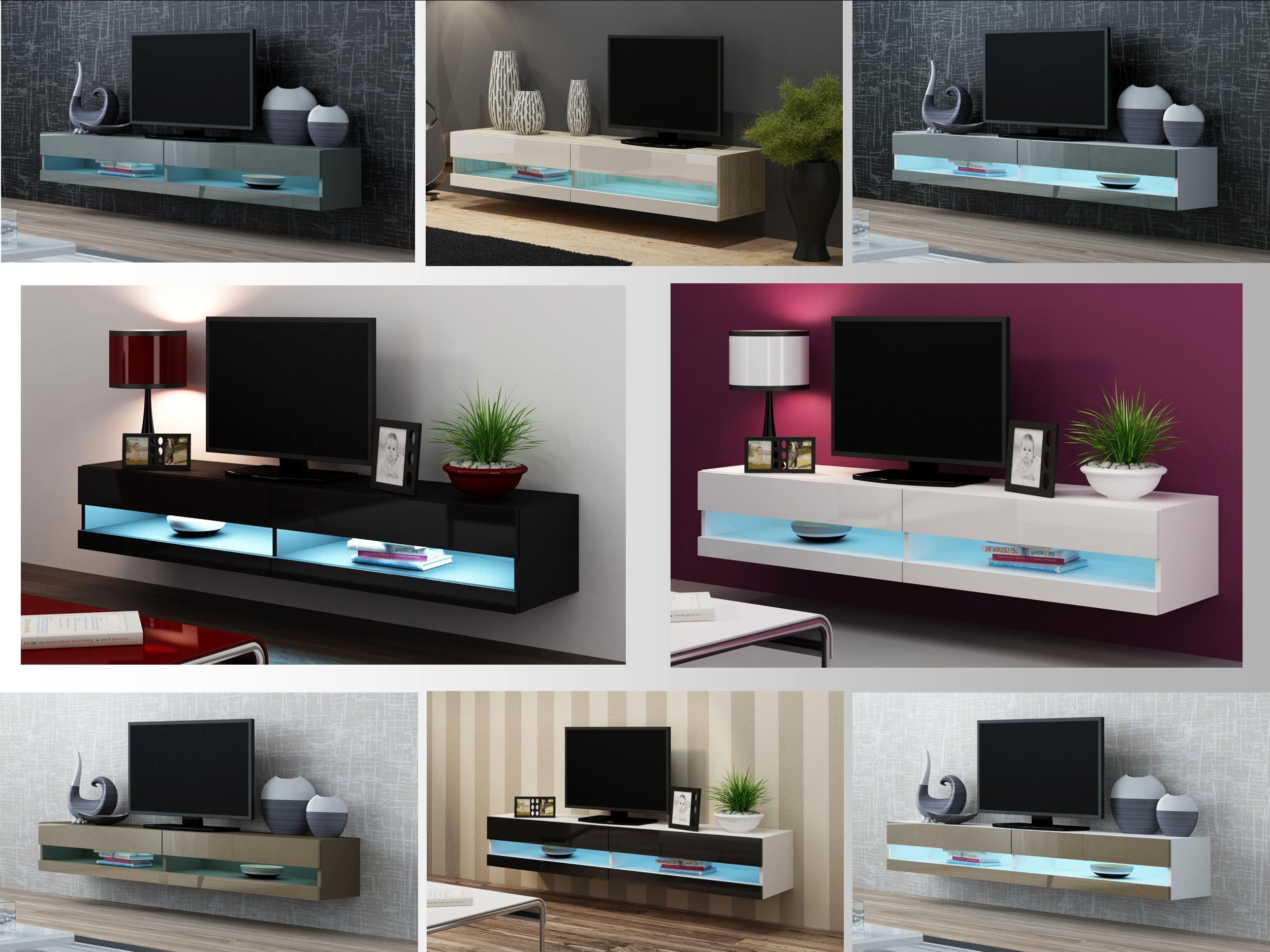 High Gloss Tv Stand Cabinet With Led Lights For High Glass Modern Entertainment Tv Stands For Living Room Bedroom (Gallery 12 of 20)