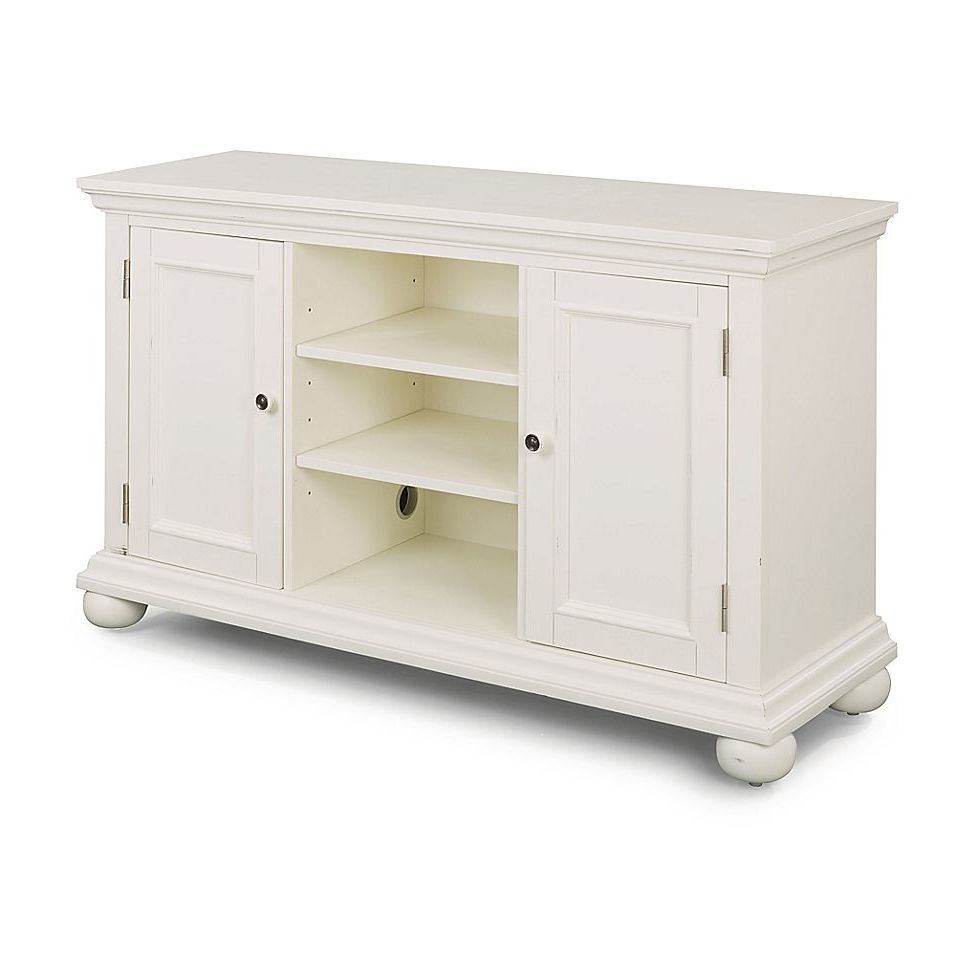 Home Styles Dover Entertainment Stand In White In Fulton Corner Tv Stands (View 4 of 20)
