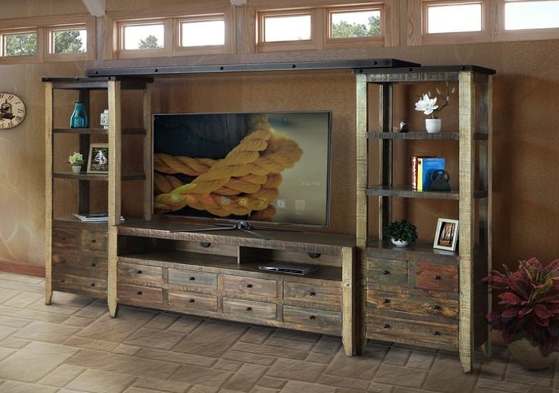 Ifd Furniture | 964 Antique Multicolor Rustic 68 In Entertainment Center Tv Stands Reclaimed Barnwood (View 17 of 20)