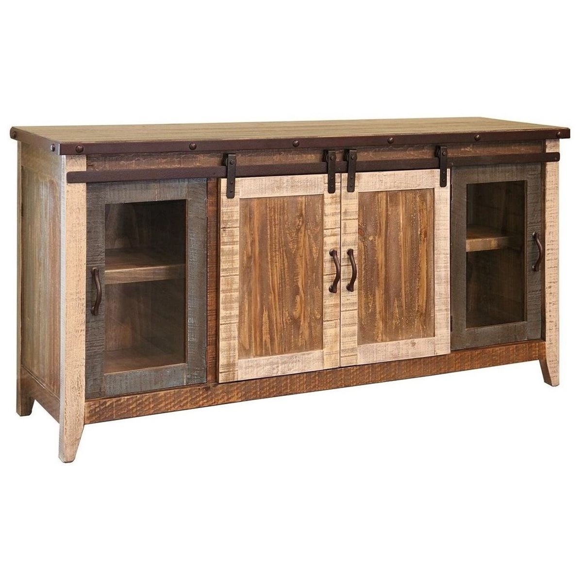 International Furniture Direct 900 Antique Ifd962stand 70 For Modern Sliding Door Tv Stands (Gallery 18 of 20)
