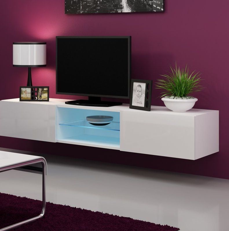 Jaggers Glass 70.9" Tv Stand | Floating Tv Stand, White Tv For Glass Tv Stands For Tvs Up To 70&quot; (Gallery 16 of 20)
