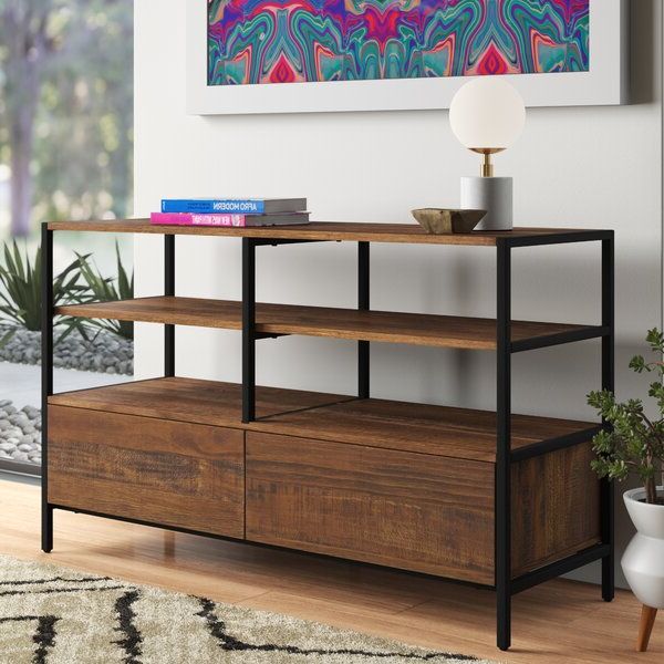 Karmen Solid Wood Tv Stand For Tvs Up To 55 Inches Inside Sahika Tv Stands For Tvs Up To 55" (View 18 of 20)