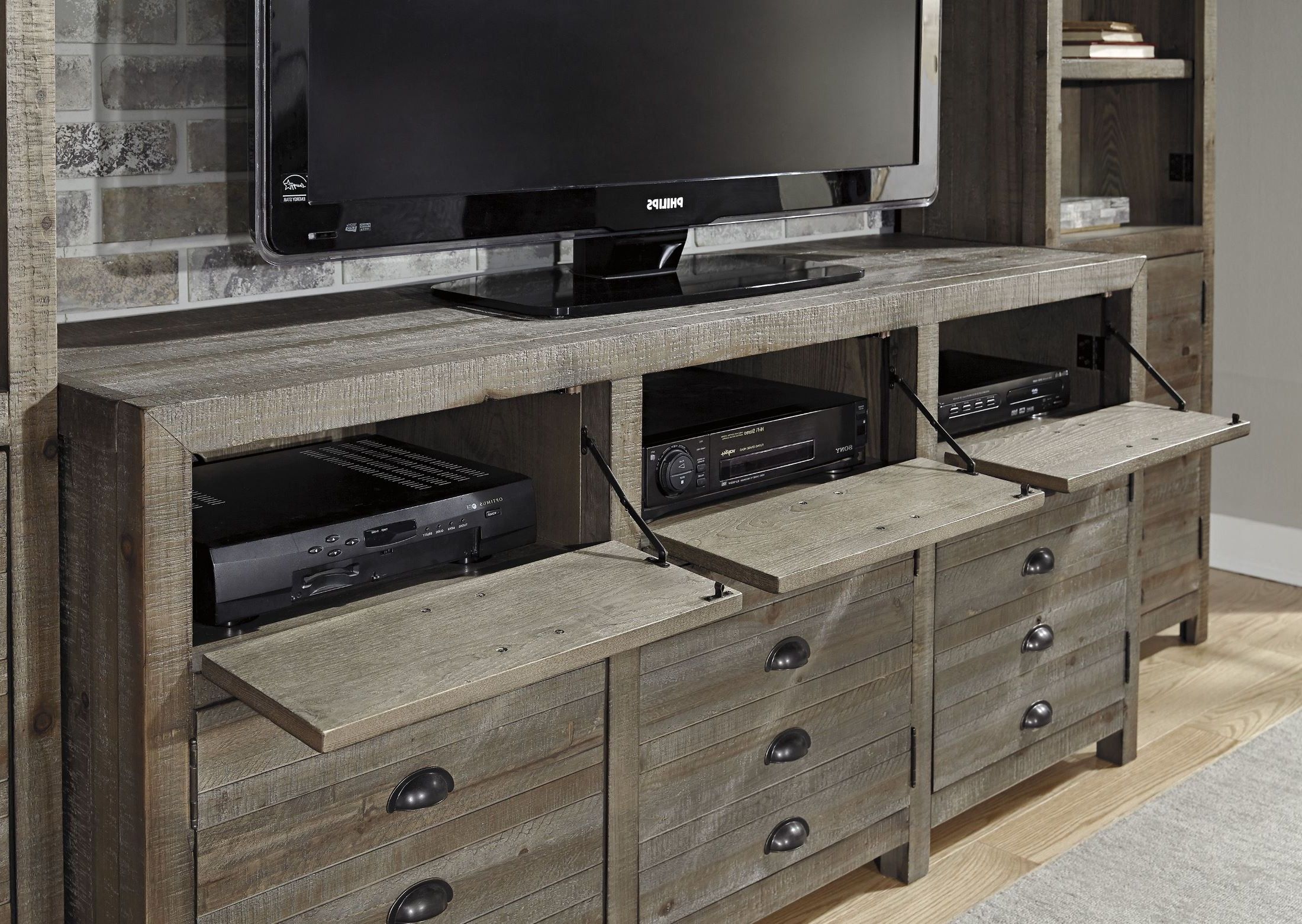 Keeblen Grayish Brown Extra Large Tv Stand From Ashley Within Carbon Extra Wide Tv Unit Stands (View 18 of 20)