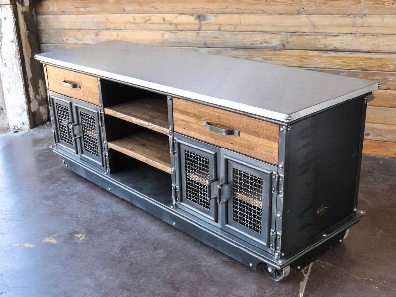Large Boxcar Ellis Console – Model #e46 – Vintage Regarding Kado Corner Metal Mesh Doors Tv Stands (View 6 of 20)