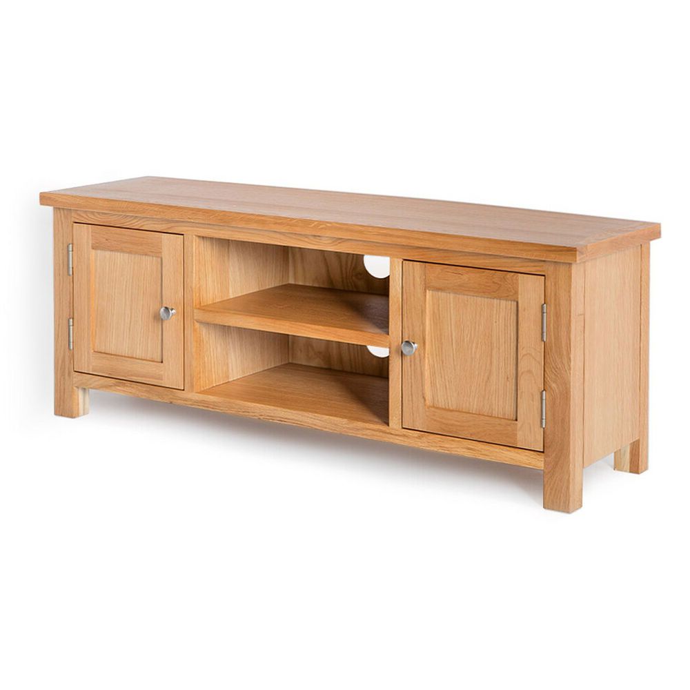London Oak Tv Stand / Light Oak Plasma Tv Cabinet / Solid Throughout Carbon Extra Wide Tv Unit Stands (View 15 of 20)