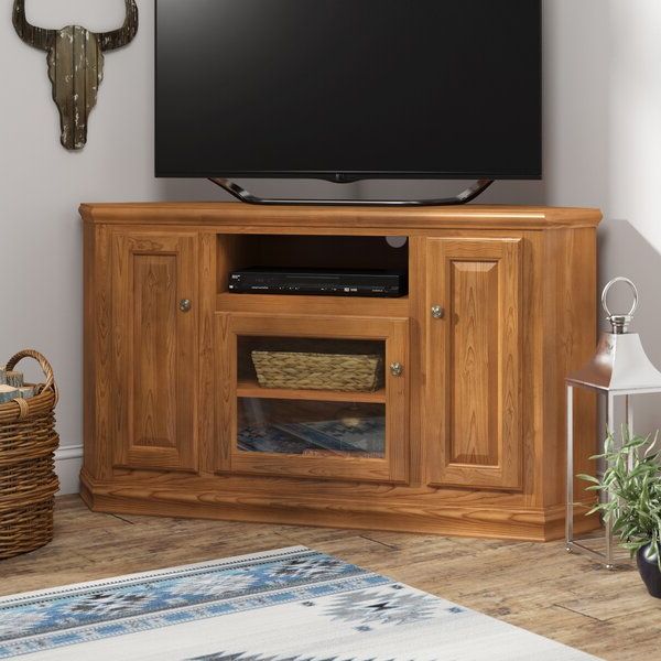 Loon Peak® Lapierre Solid Wood Corner Tv Stand For Tvs Up Throughout Miconia Solid Wood Tv Stands For Tvs Up To 70&quot; (Gallery 4 of 20)