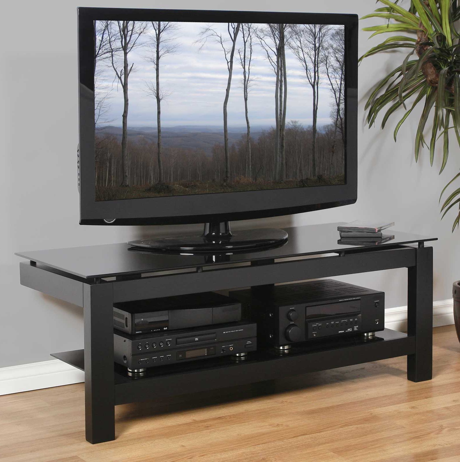 Low Profile 50 Inch Tv Stand – Black In Tv Stands Inside Tv Stands For Tvs Up To 50&quot; (View 10 of 20)