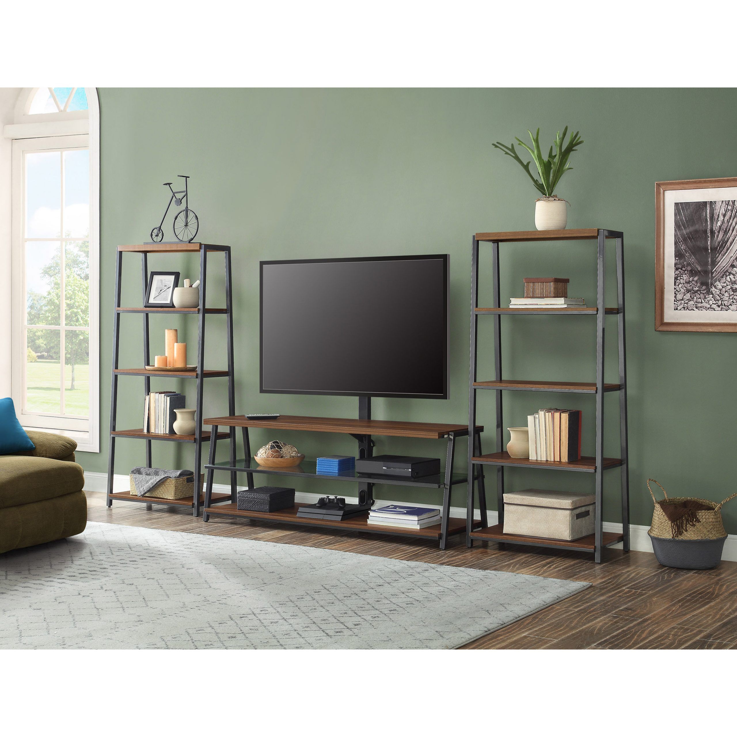 Mainstays Arris 3 In 1 Tv Stand For Televisions Up To 70 In Mainstays Arris 3 In 1 Tv Stands In Canyon Walnut Finish (View 14 of 20)