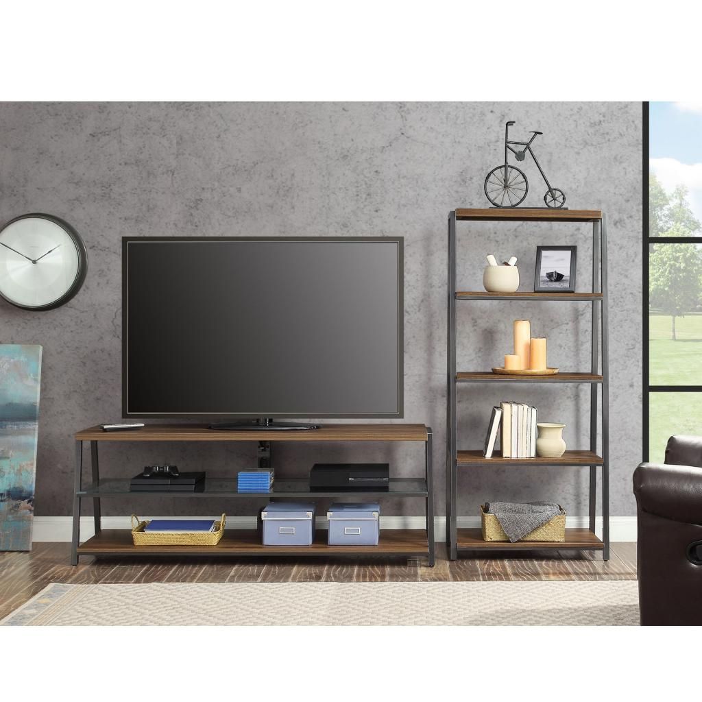 Mainstays Arris 3 In 1 Tv Stand For Televisions Up To 70 Intended For Mainstays Arris 3 In 1 Tv Stands In Canyon Walnut Finish (View 10 of 20)