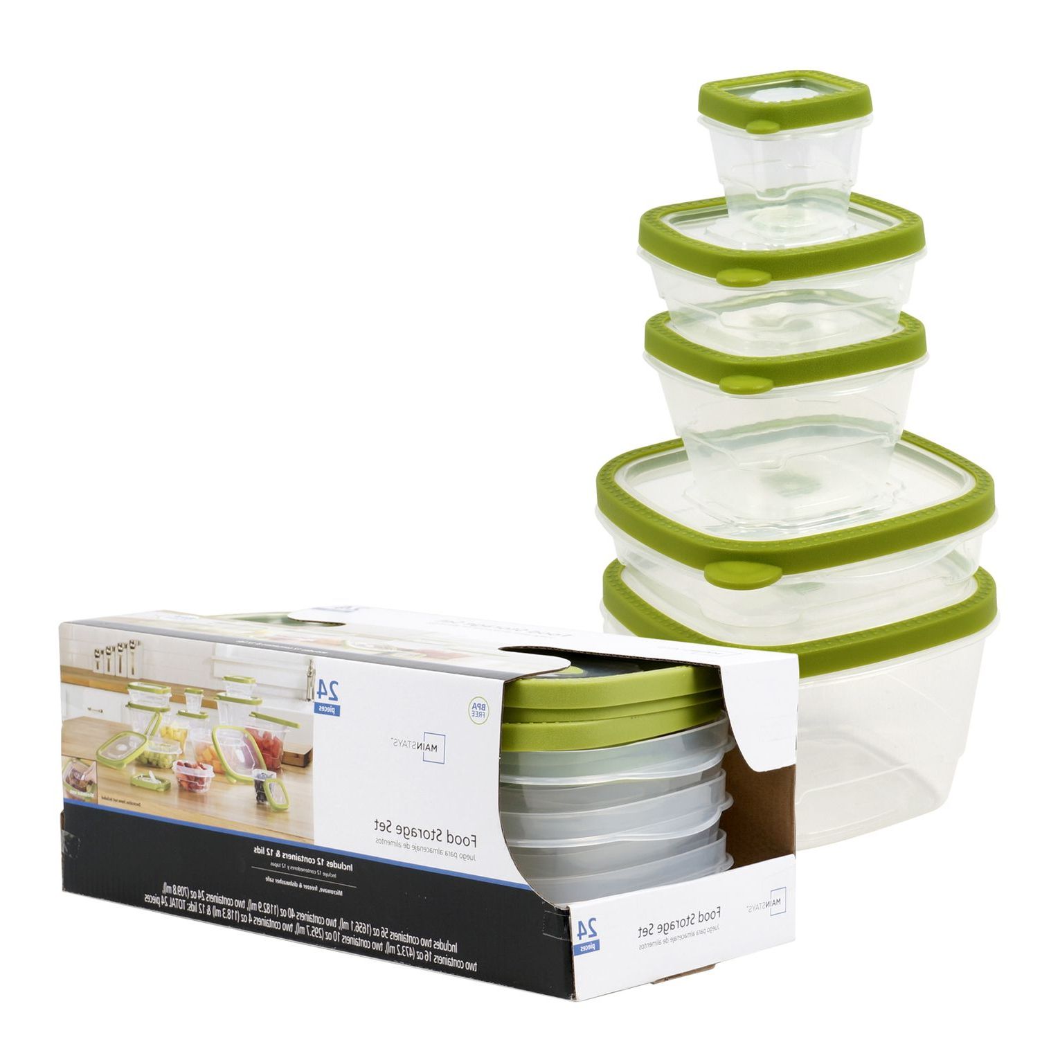 Mainstays Food Storage Set Bpa Free 24 Pieces – Costless Regarding Mainstays Payton View Tv Stands With 2 Bins (View 12 of 20)