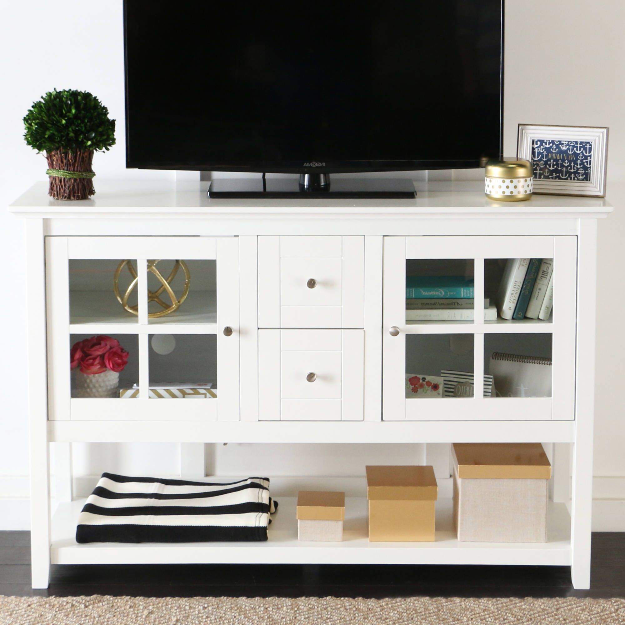 Mainstays No Tools 3 Cube Storage Entertainment Center For With Regard To Mainstays 3 Door Tv Stands Console In Multiple Colors (Gallery 12 of 20)
