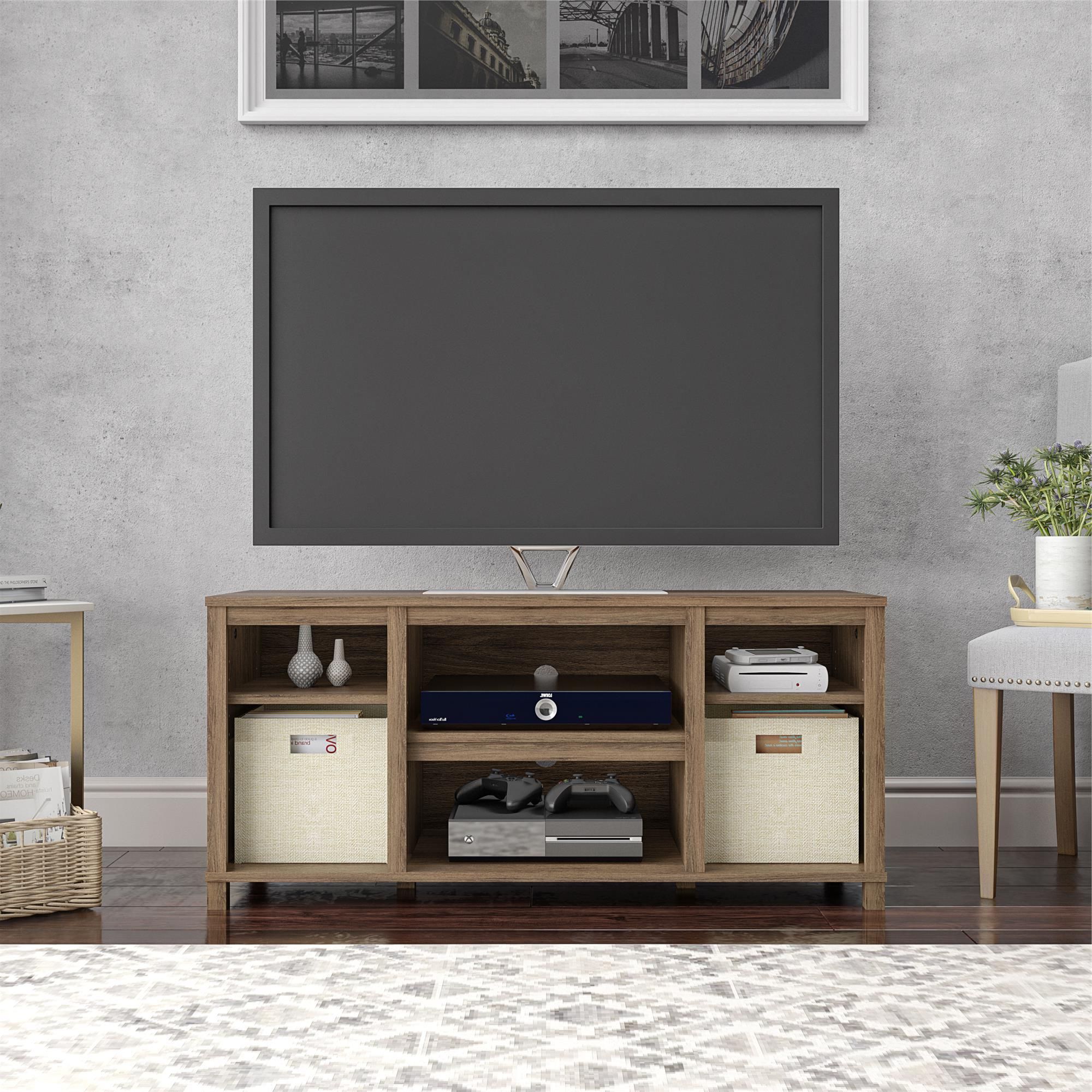 Mainstays Parsons Cubby Tv Stand For Tvs Up To 50", Rustic For Tv Stands For Tvs Up To 50" (Gallery 1 of 20)