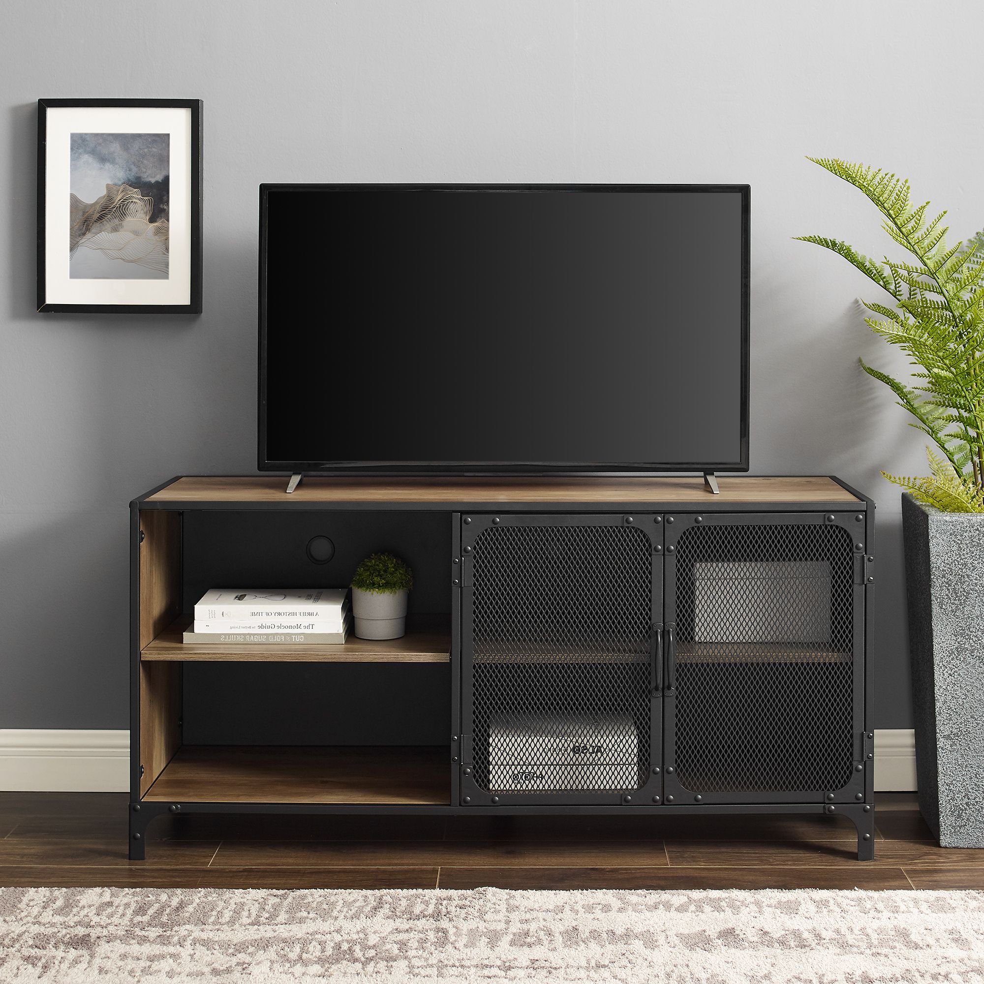 Manor Park Industrial Tv Stand For Tvs Up To 58 Pertaining To Kamari Tv Stands For Tvs Up To 58" (Gallery 2 of 20)