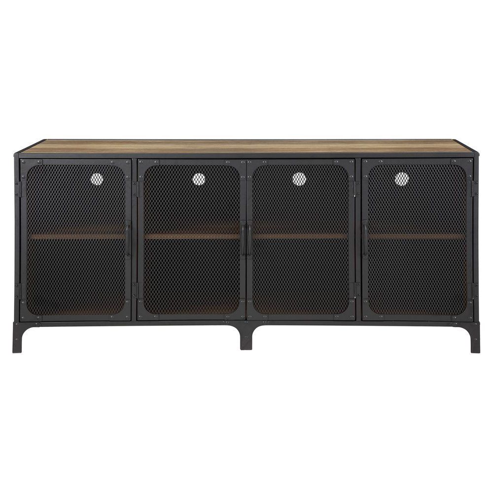 Manor Park Urban Industrial Mesh Tv Stand Media Storage Within Urban Rustic Tv Stands (Gallery 19 of 20)